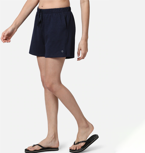 Women Blue Solid Shorts